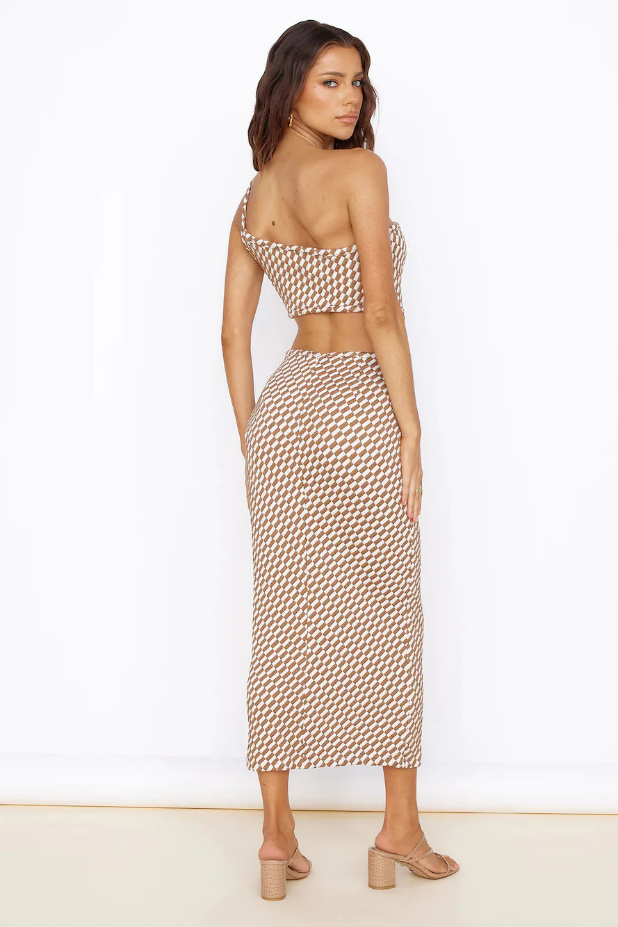 Roll The Dice Maxi Dress Brown