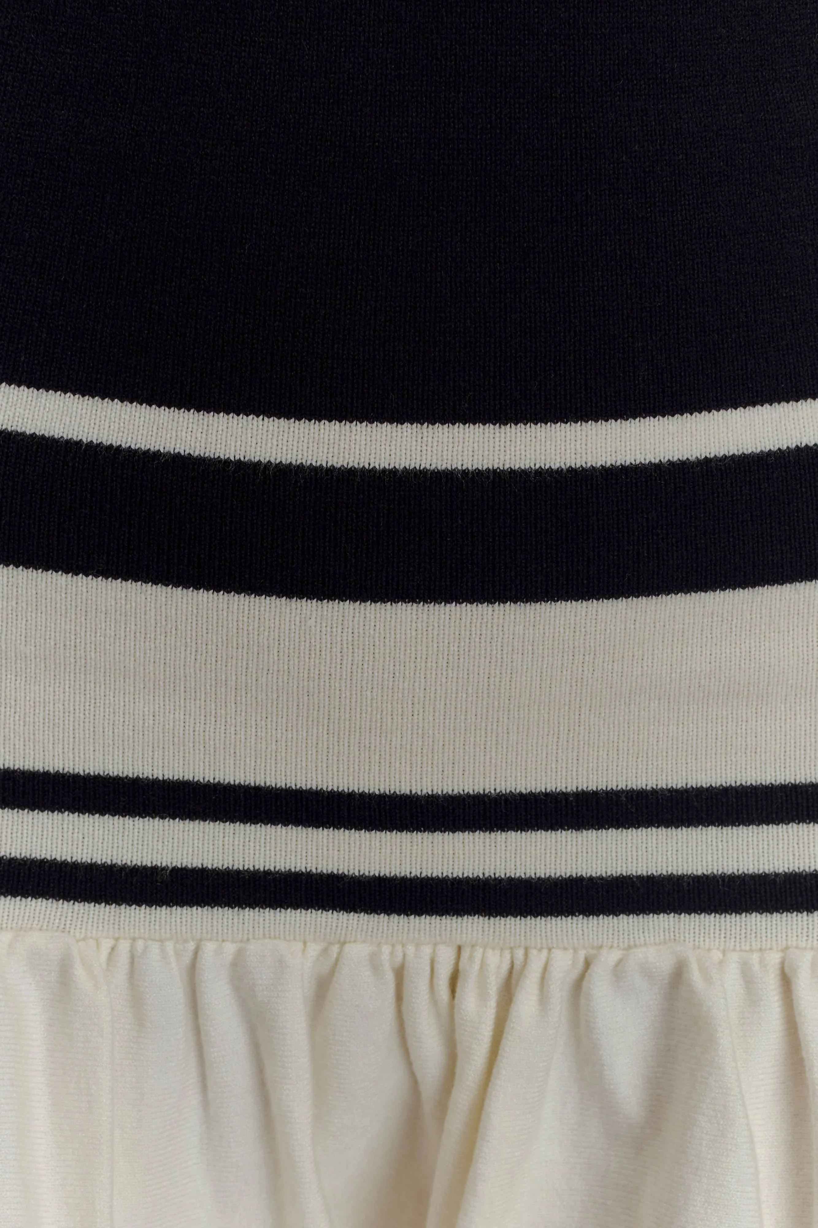 Ellison Contrast Knit Mini Dress - Black/White