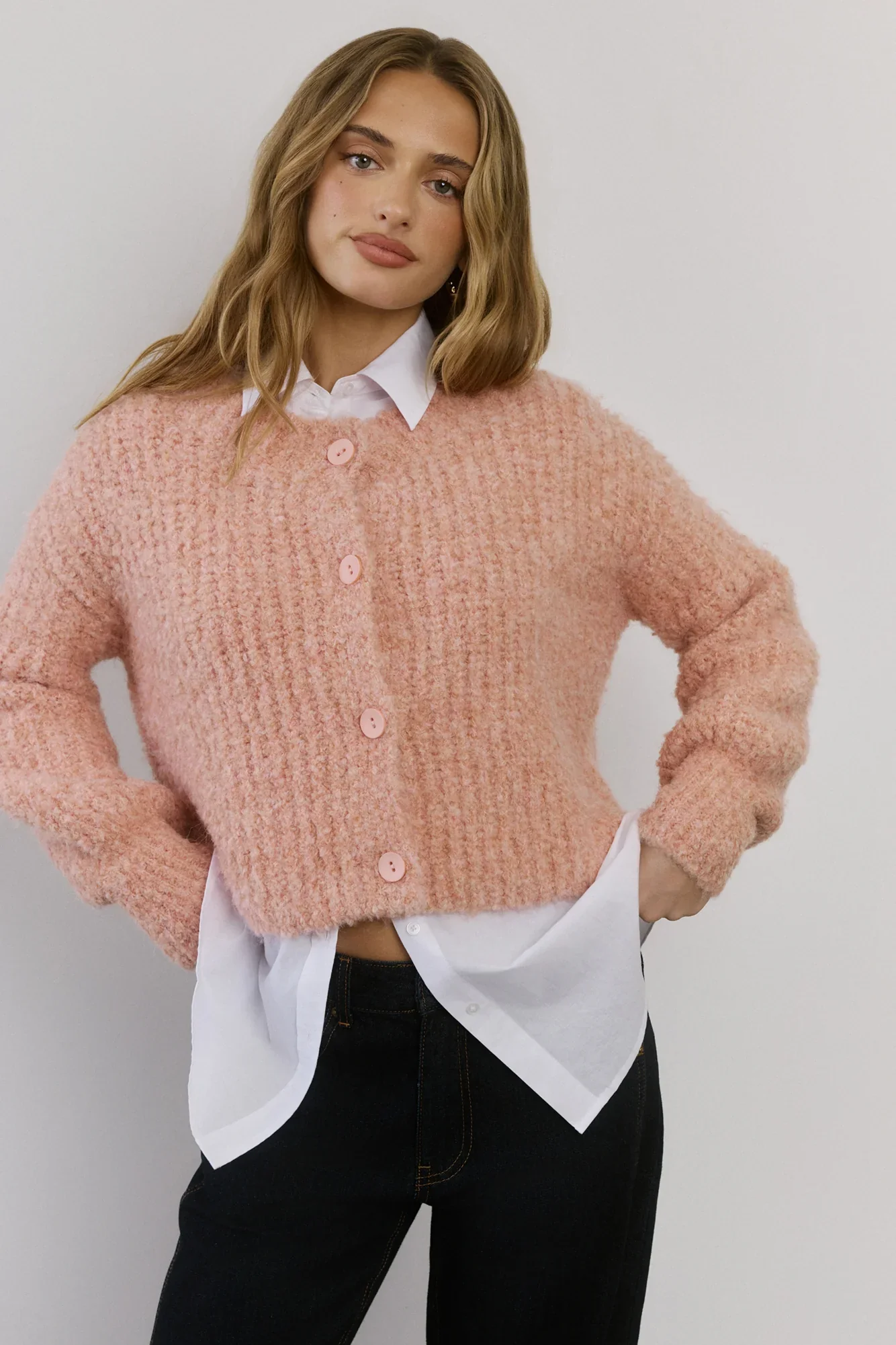 Ice Queen Knit Cardigan Pink