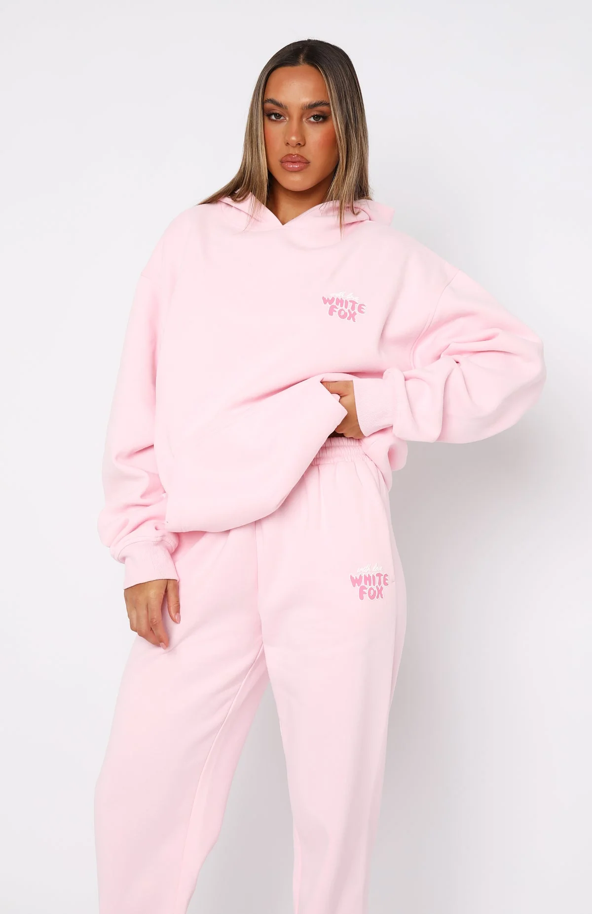 With Love Always Oversized Hoodie Baby Pink