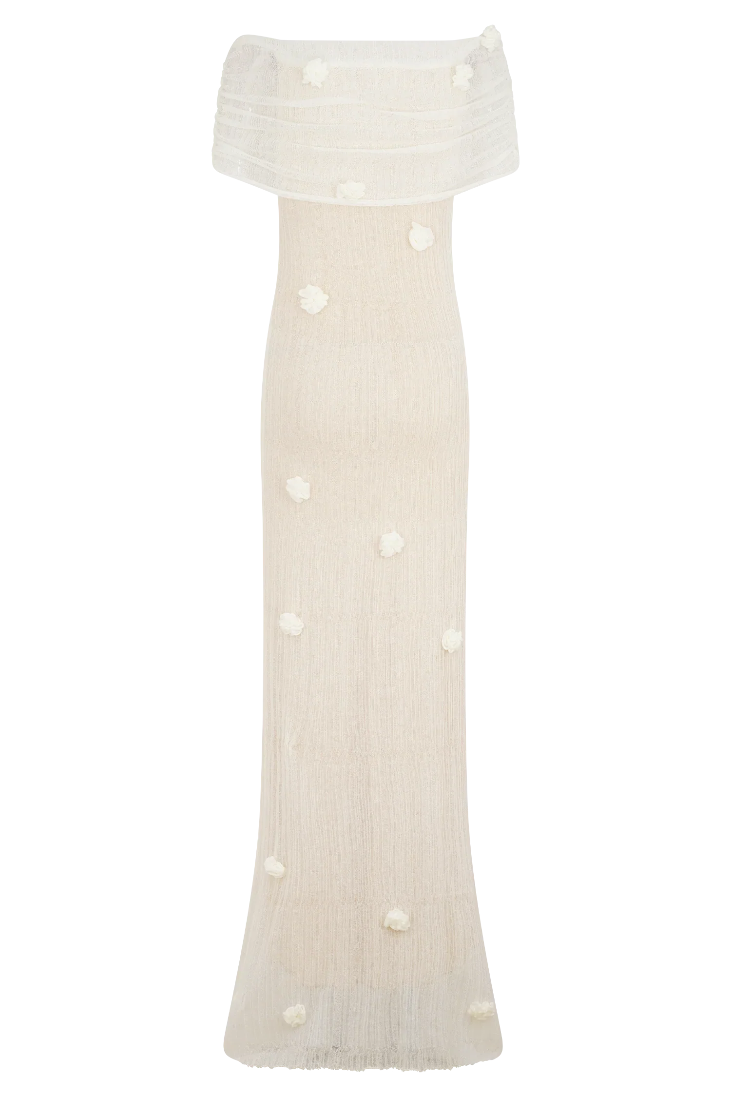 Brynn Orchid Knit Maxi Dress - Ivory