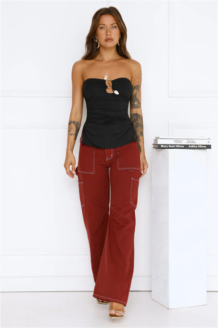 Island Heatwave Strapless Top Black