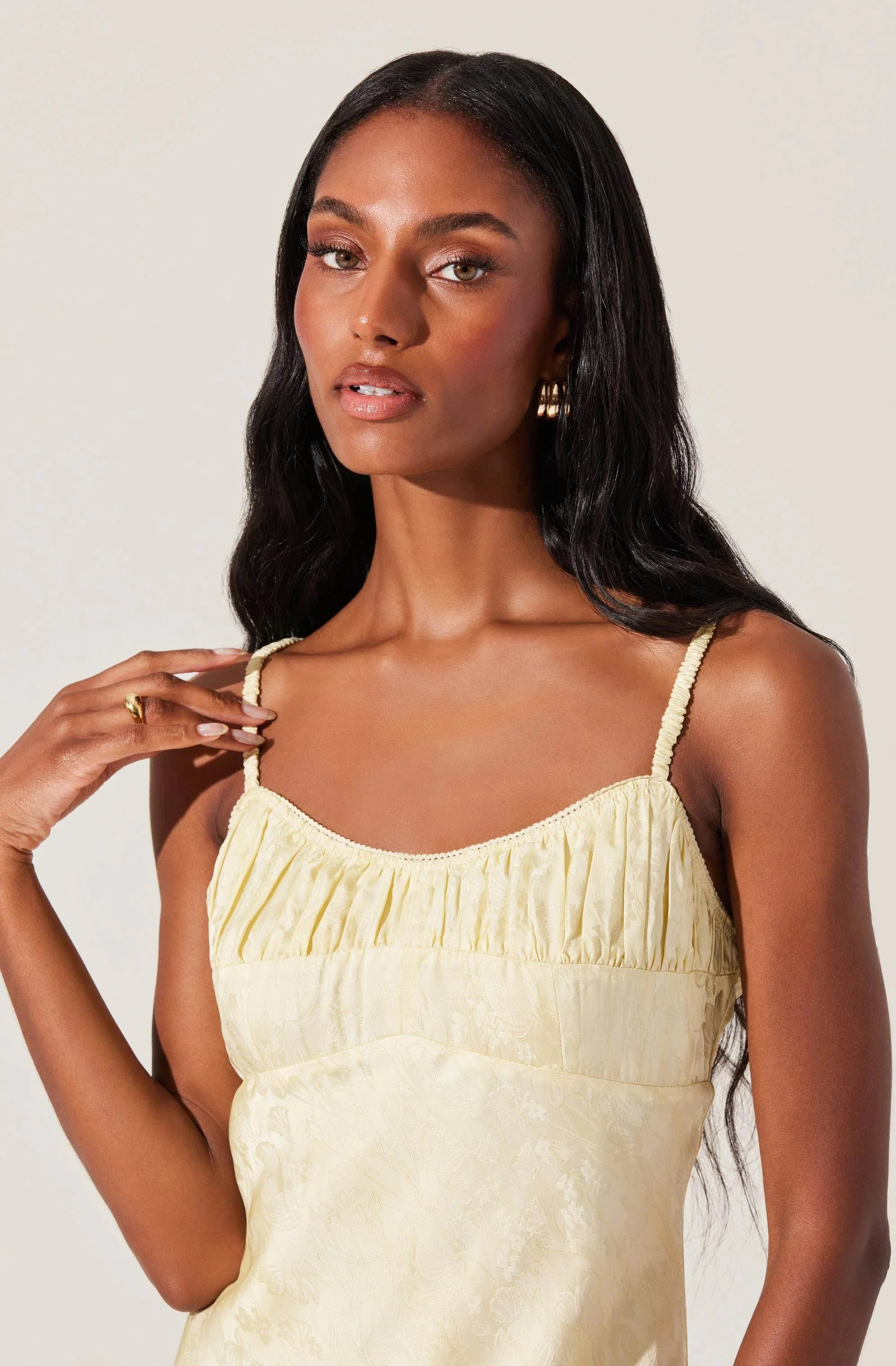 Kaiya Jacquard Satin Midi Dress