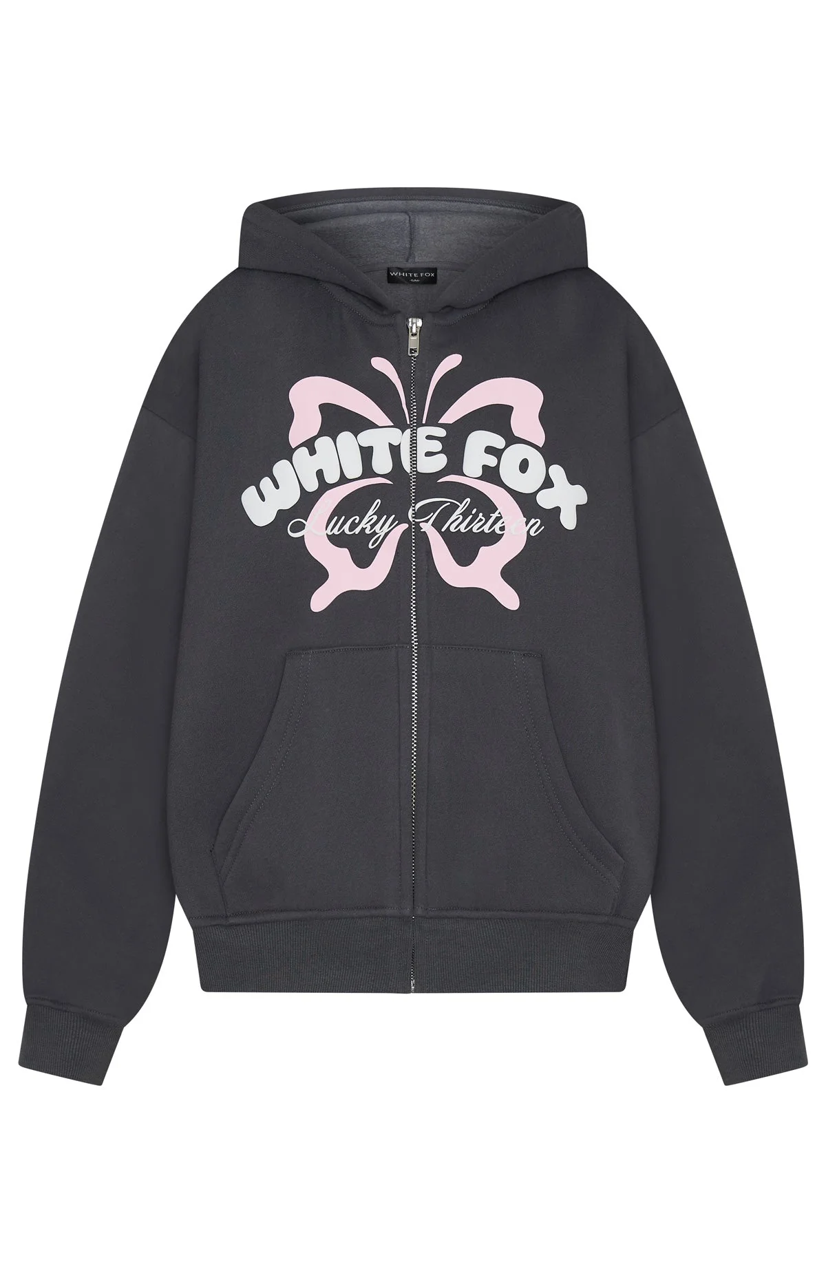 Lucky Thirteen Audrina Boxy Zip Front Hoodie Volcanic