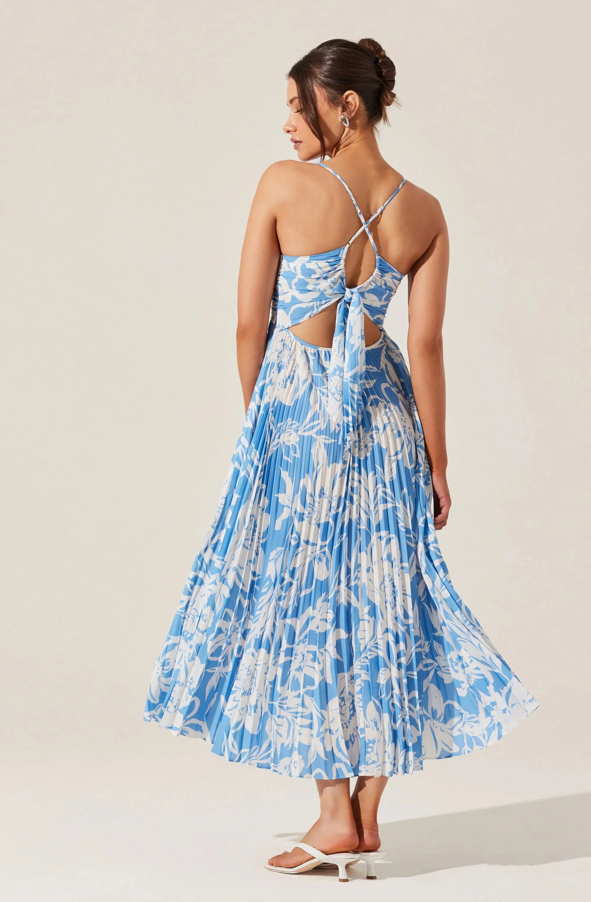 Blythe Floral Plisse Midi Dress