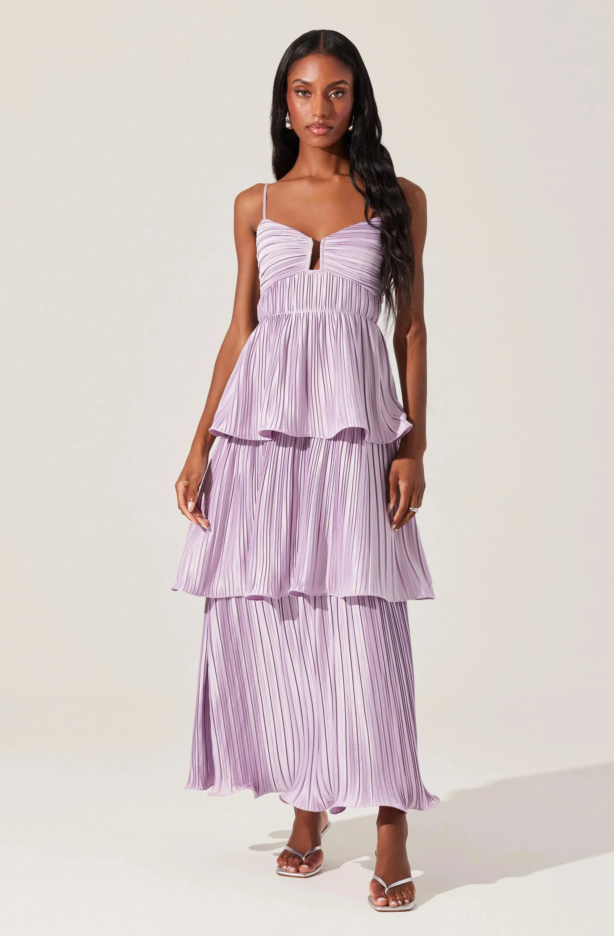 Lupin Pleated Tiered Maxi Dress