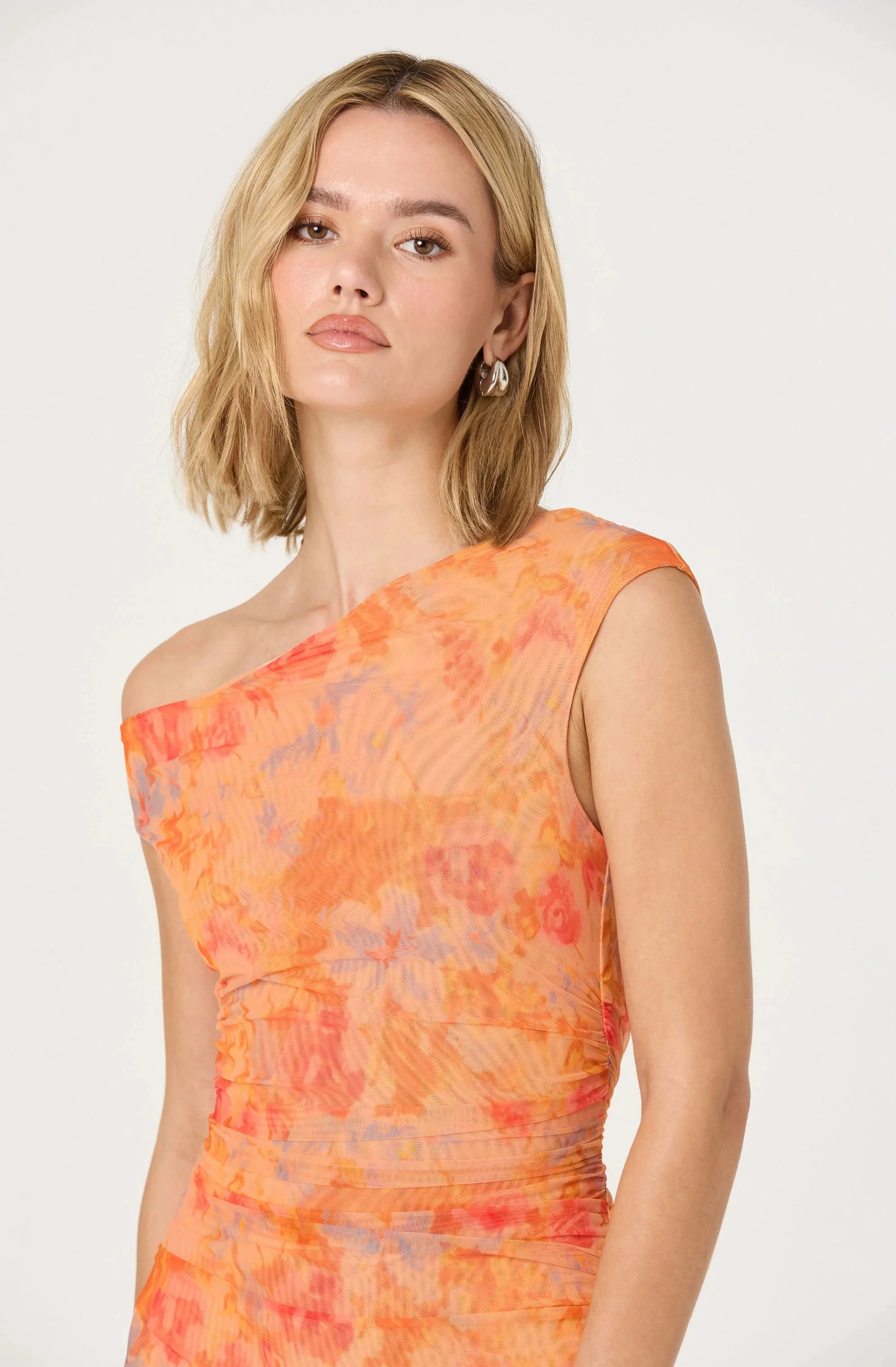 Off Shoulder Ruffle Midi Dress