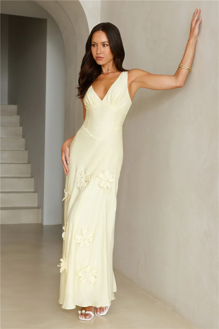 Juicy Floral Maxi Dress Yellow