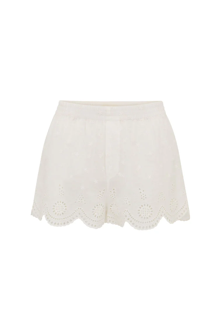 Sorin Cotton Eyelet Cover-Up Shorts