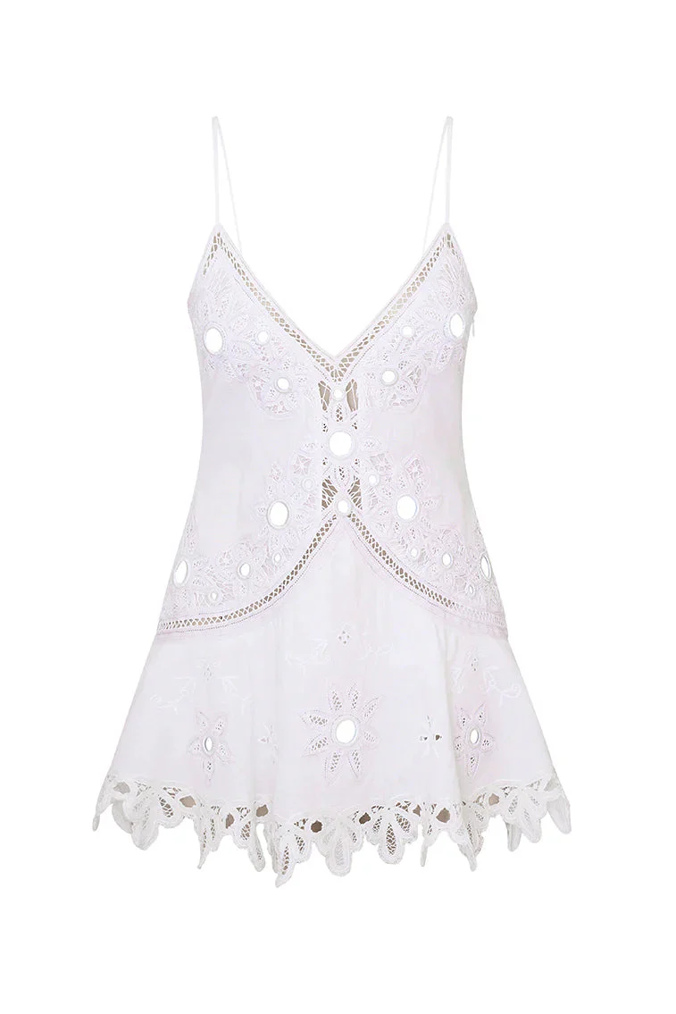 Brealynn Embellished Cotton Mini Dress