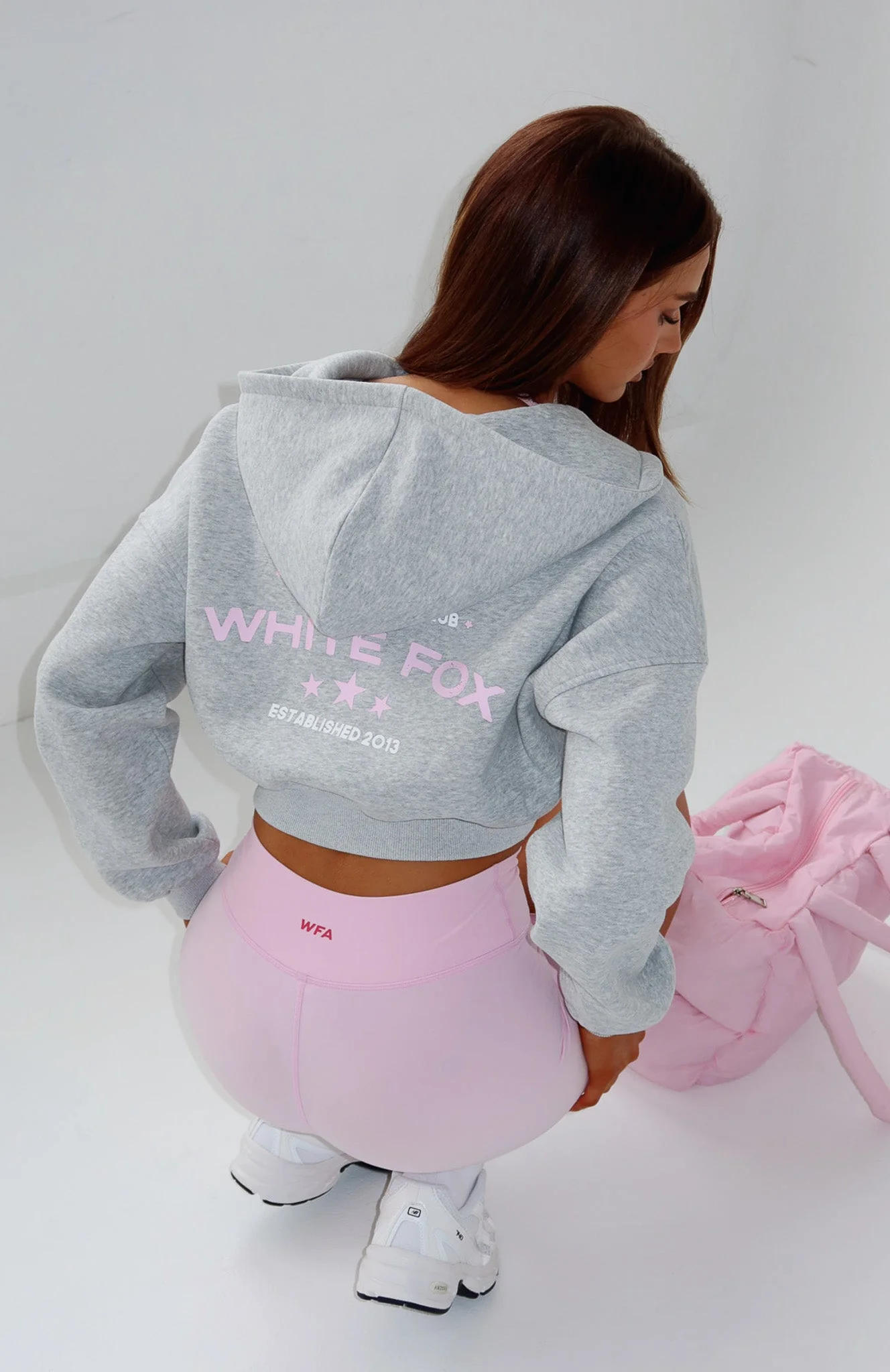 Love For The Game Cropped Zip Hoodie Dark Grey Marle