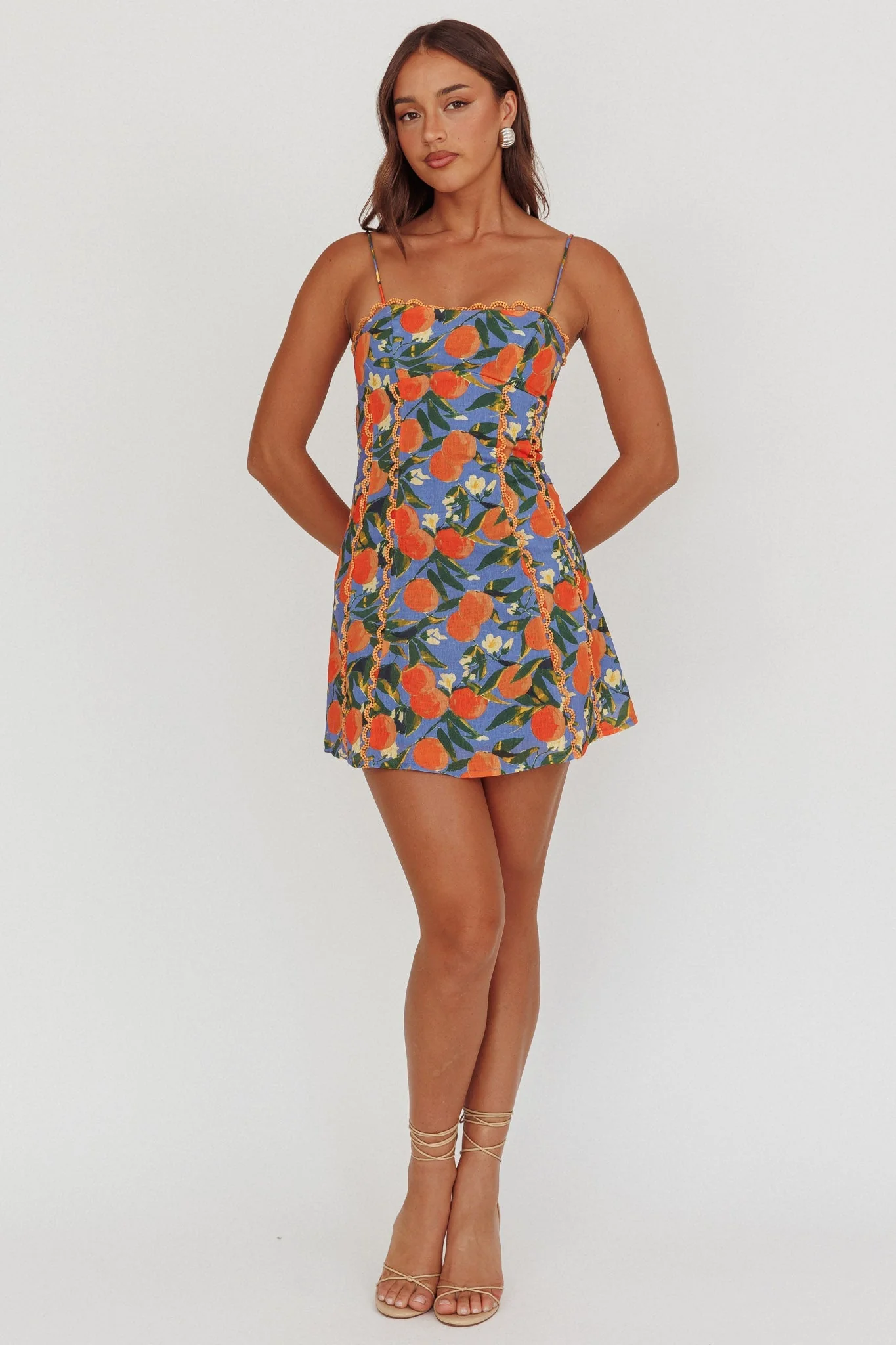 Chamberlain Scallop Trim Mini Dress Citrus Orange