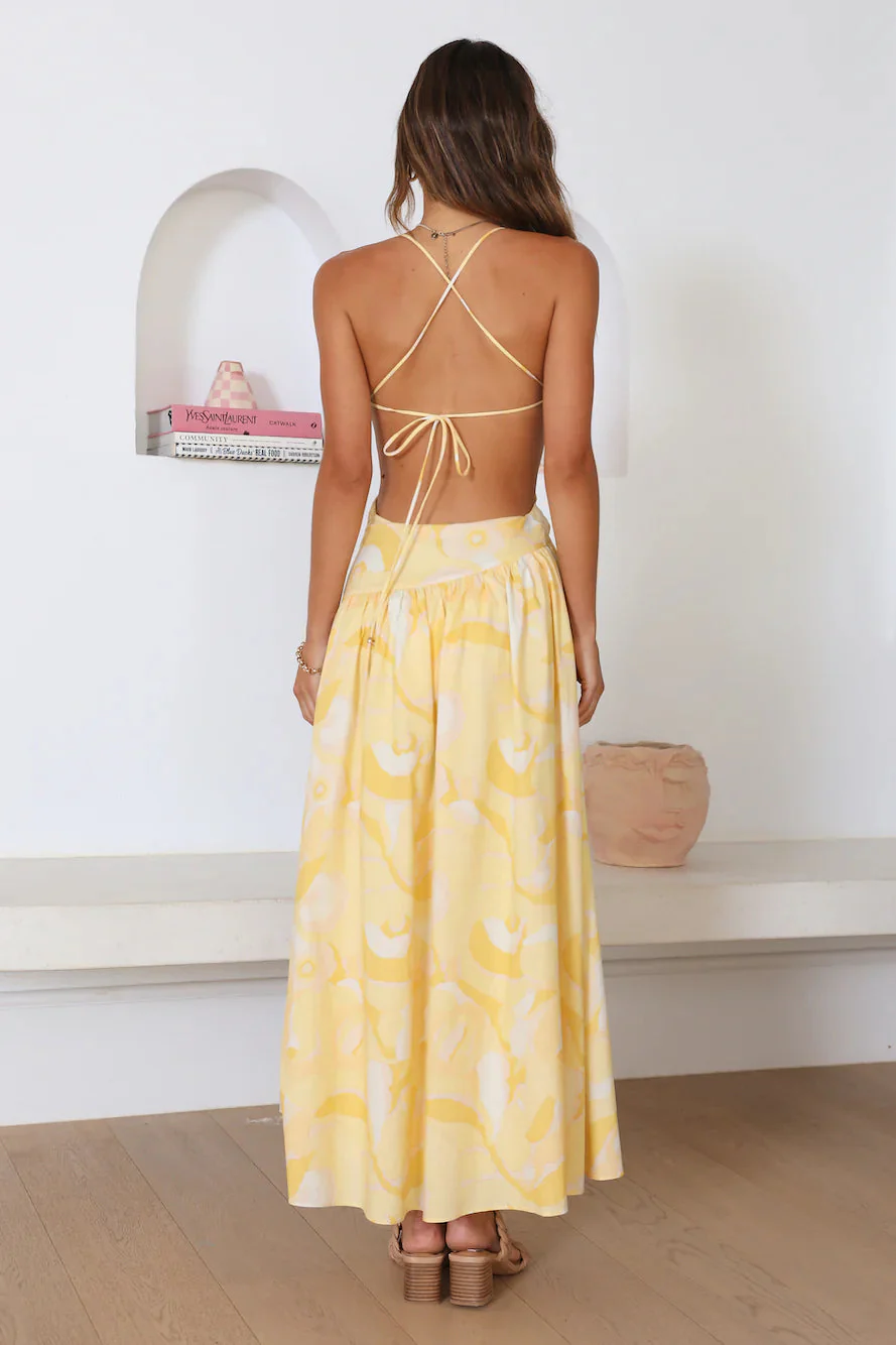 Haze Glow Maxi Dress Yellow