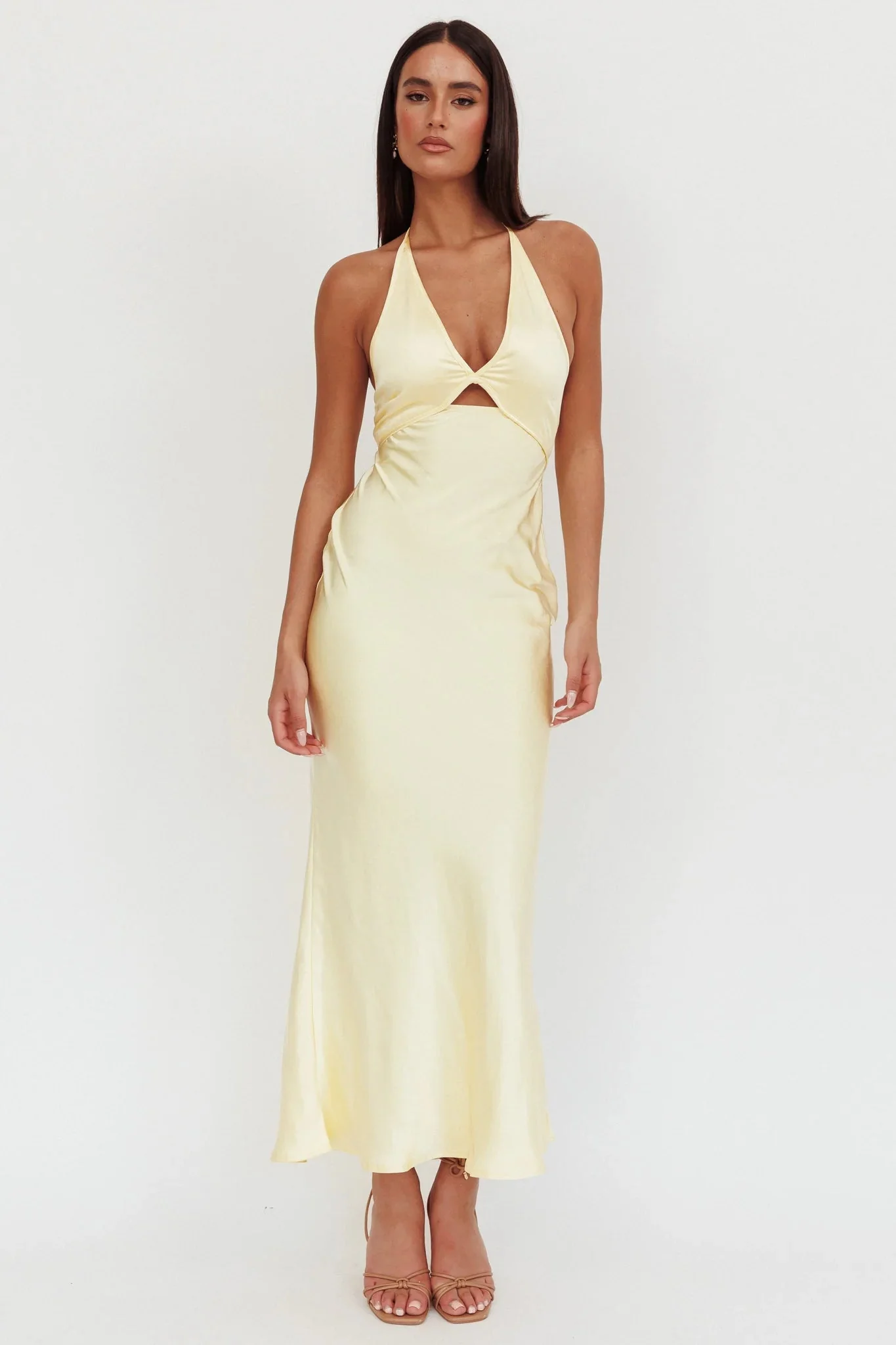Jassinta Keyhole Bust Maxi Dress Lemon