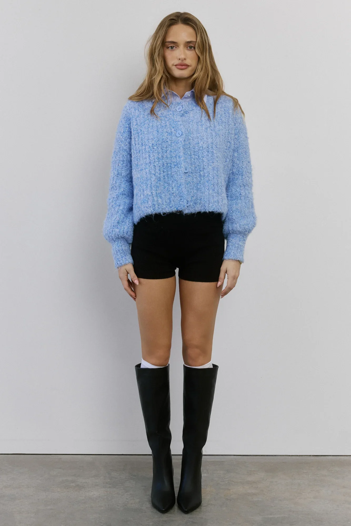 Ice Queen Knit Cardigan Blue