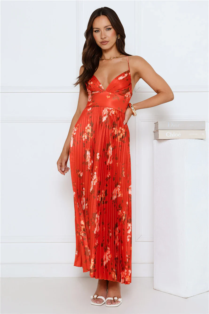 Lady Exclusive Satin Maxi Dress Print