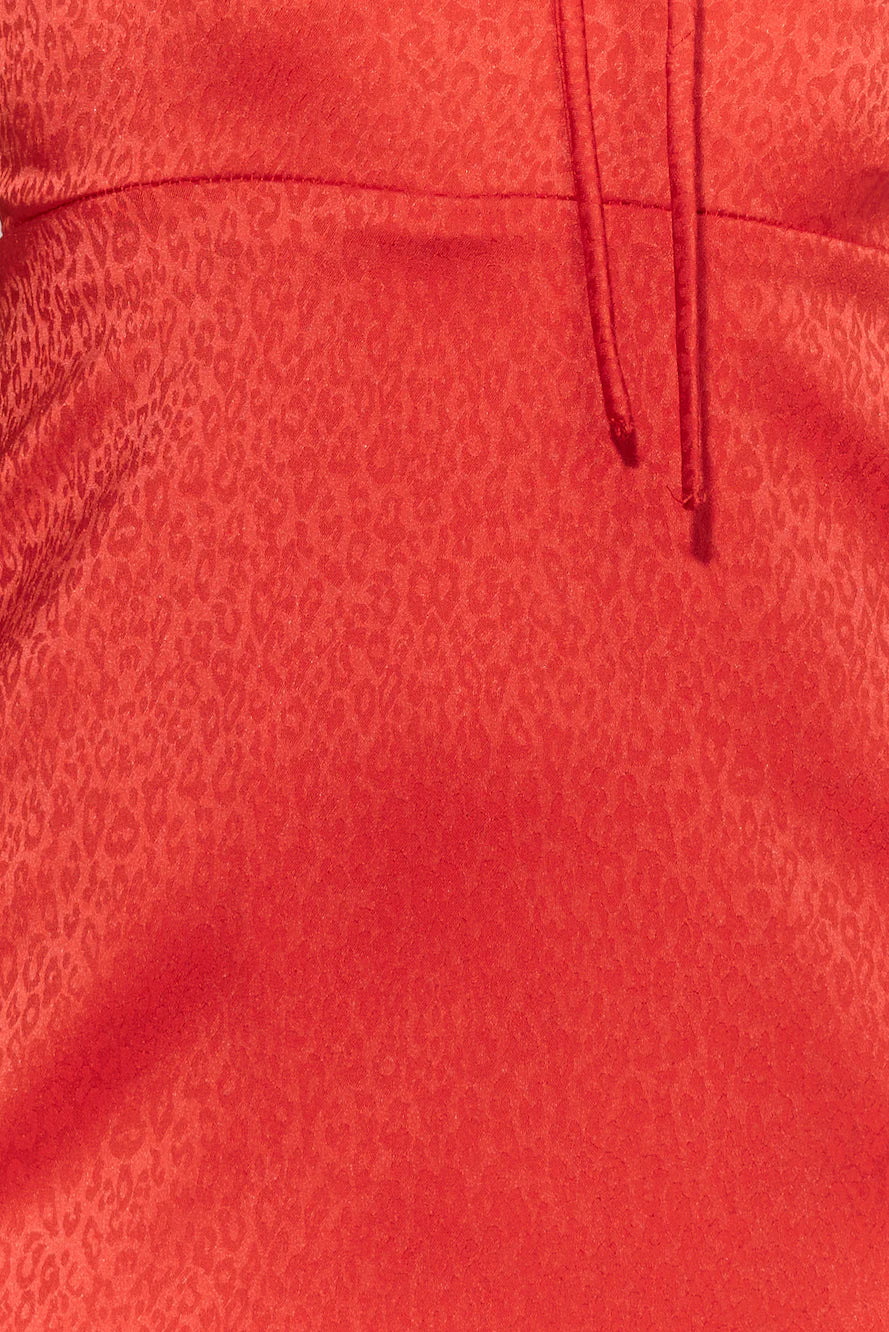 Her Best Satin Mini Dress Red