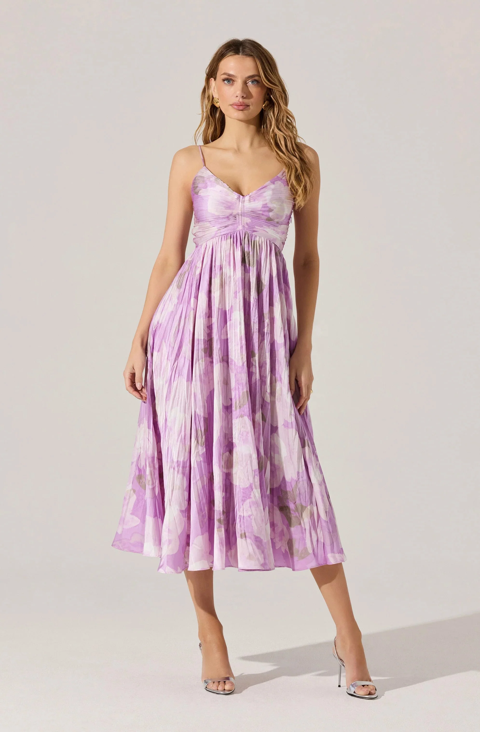 Maeve Printed Pleated Midi Dress