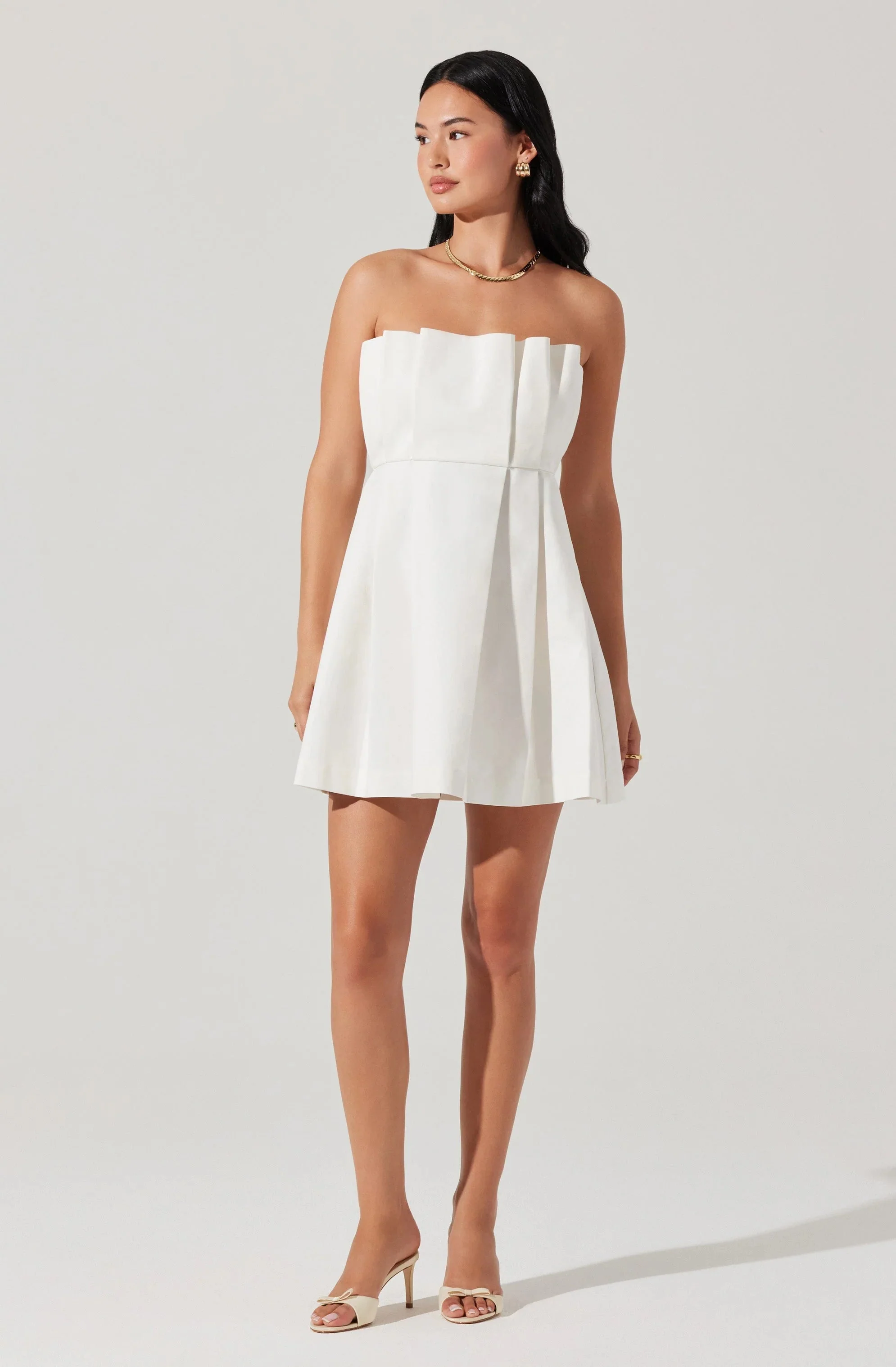 Clemira Pleated Mini Dress