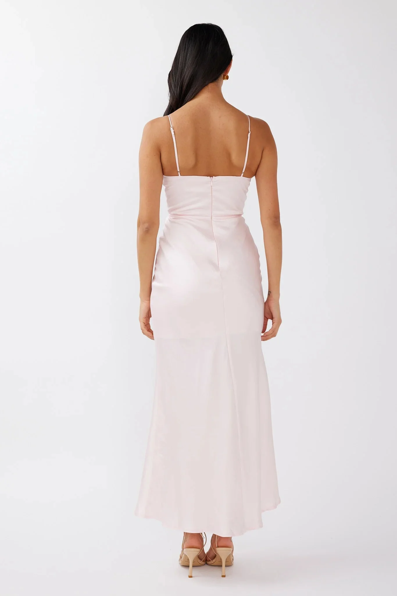 Honeysuckle Floral Neckline Midi Dress Pink