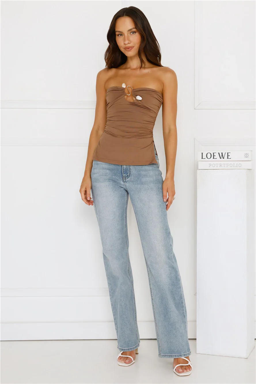 Island Heatwave Strapless Top Mocha