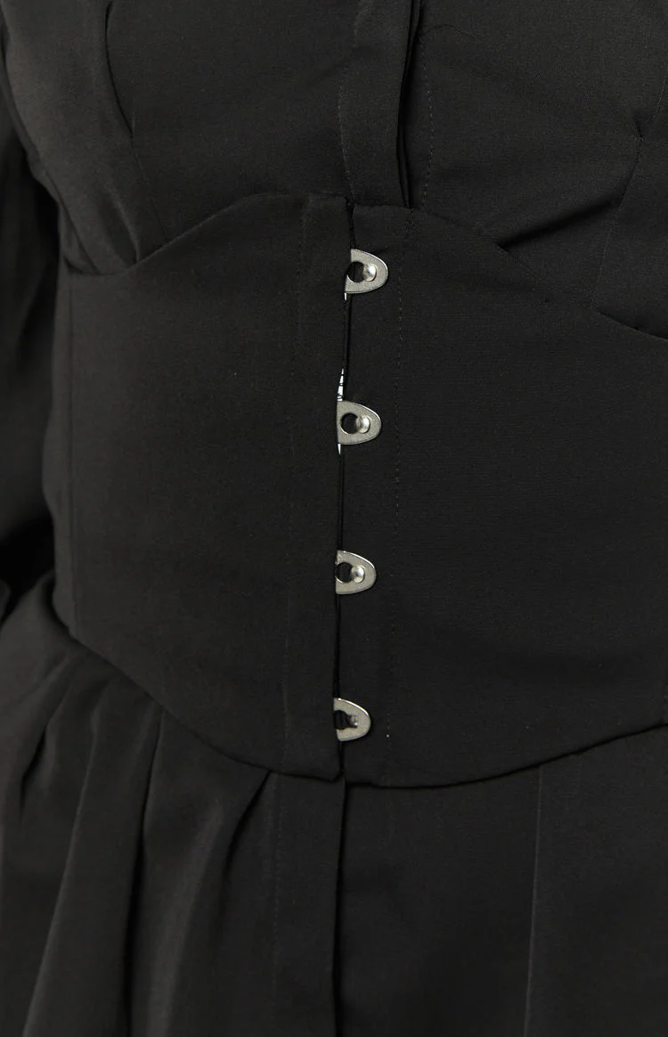 Social Black Mini Shirt Dress