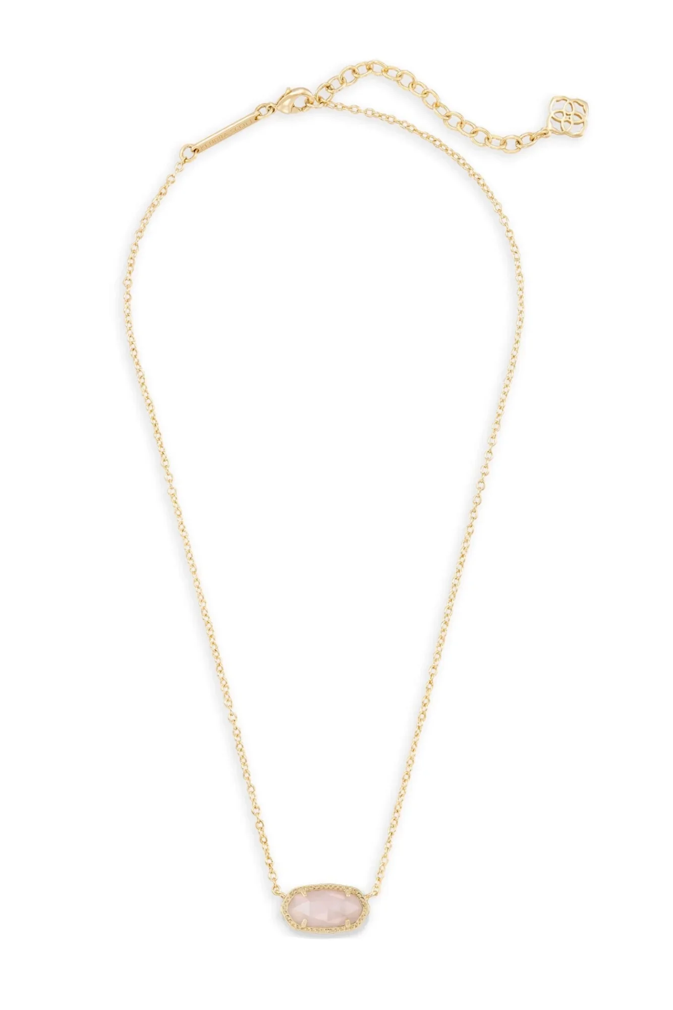 KENDRA SCOTT Elisa Short Pendant Necklace Gold Rose Quartz