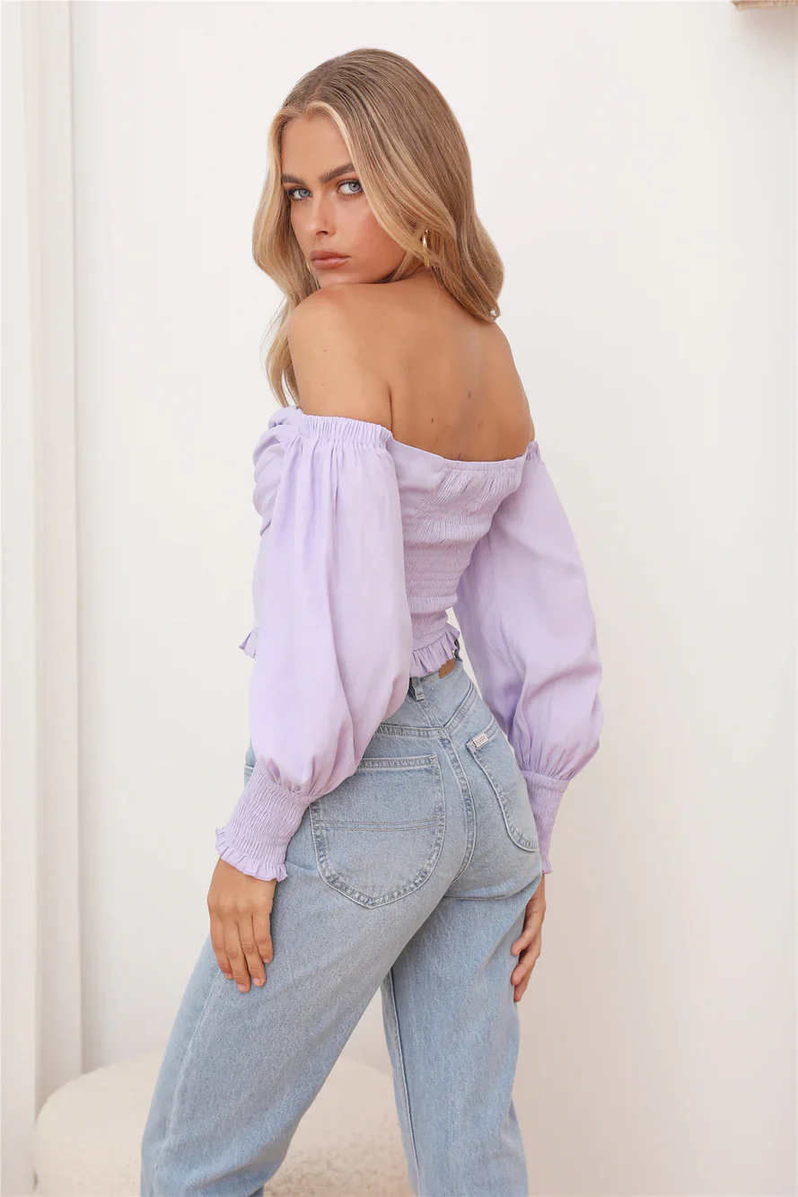 Island Stroll Crop Top Purple