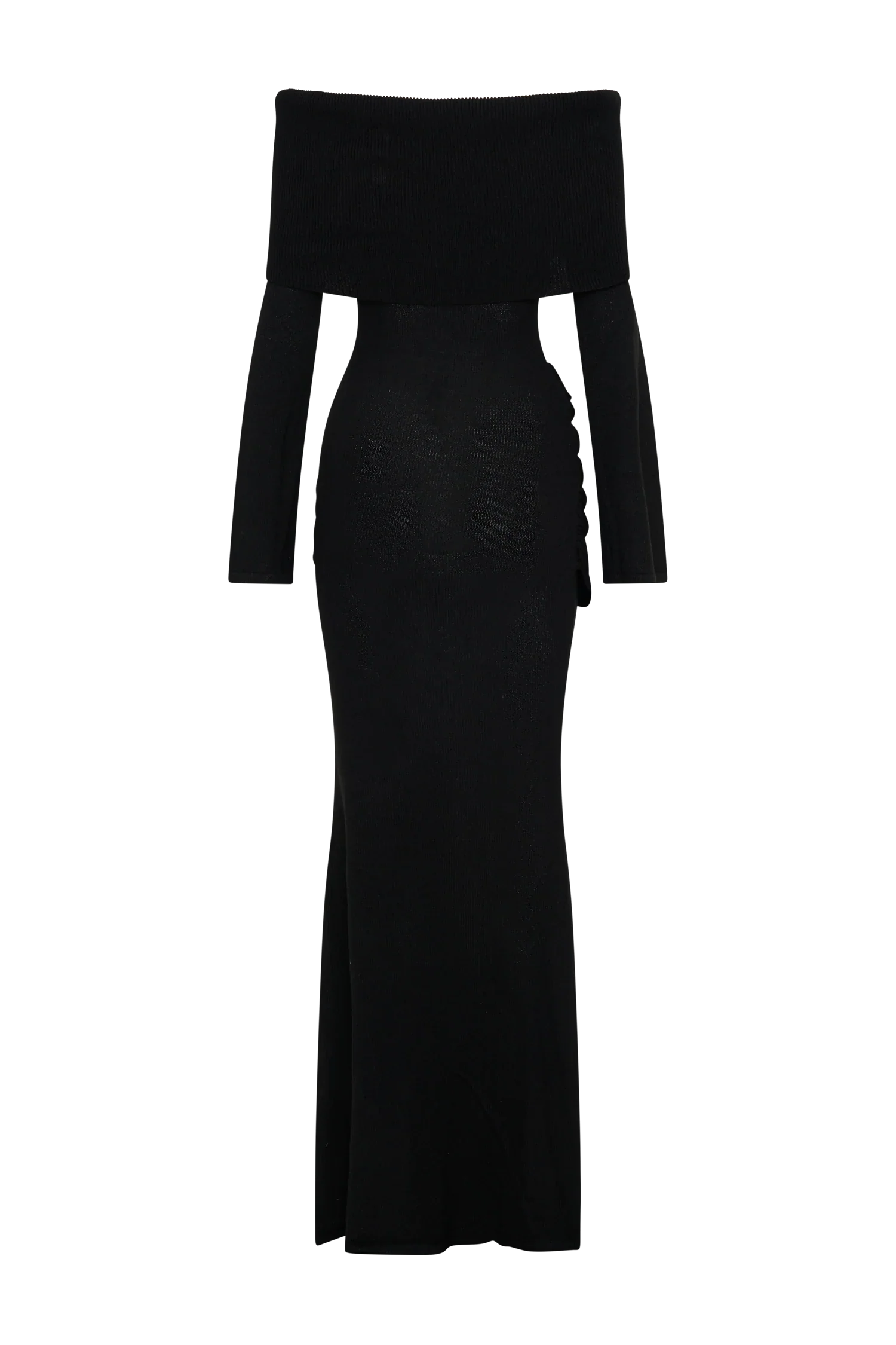 Cameron Off Shoulder Tie Maxi Dress - Black