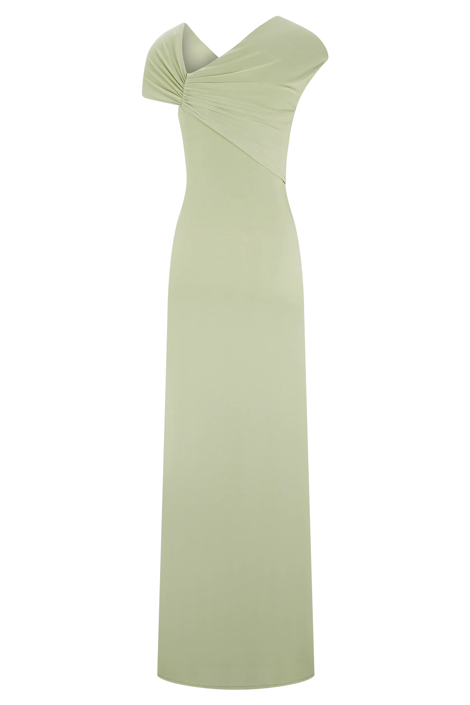 Ashford Asymmetrical Slinky Maxi Dress - Sage
