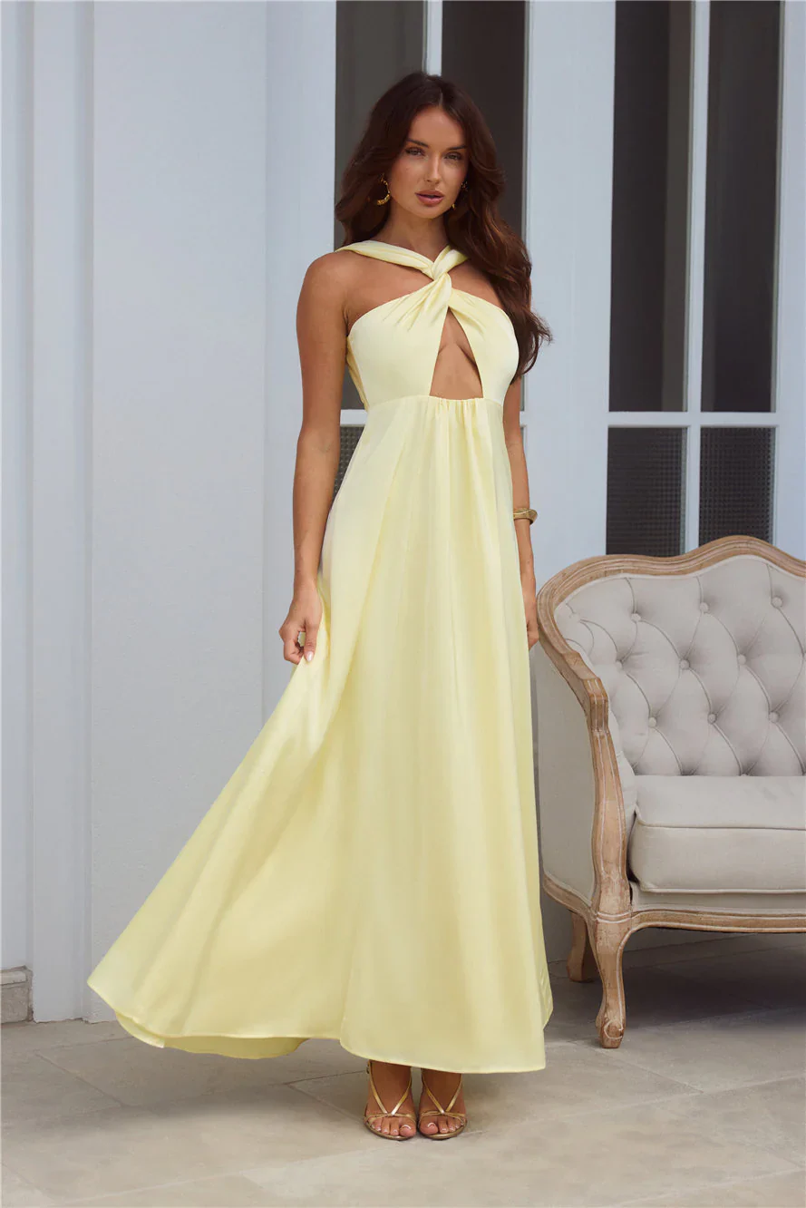 Lavish Lover Midi Dress Yellow