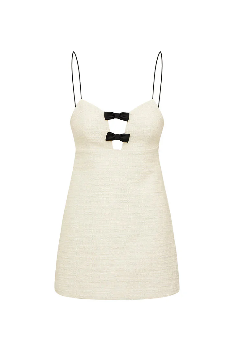 Adelaide Tweed Mini Dress-Cream