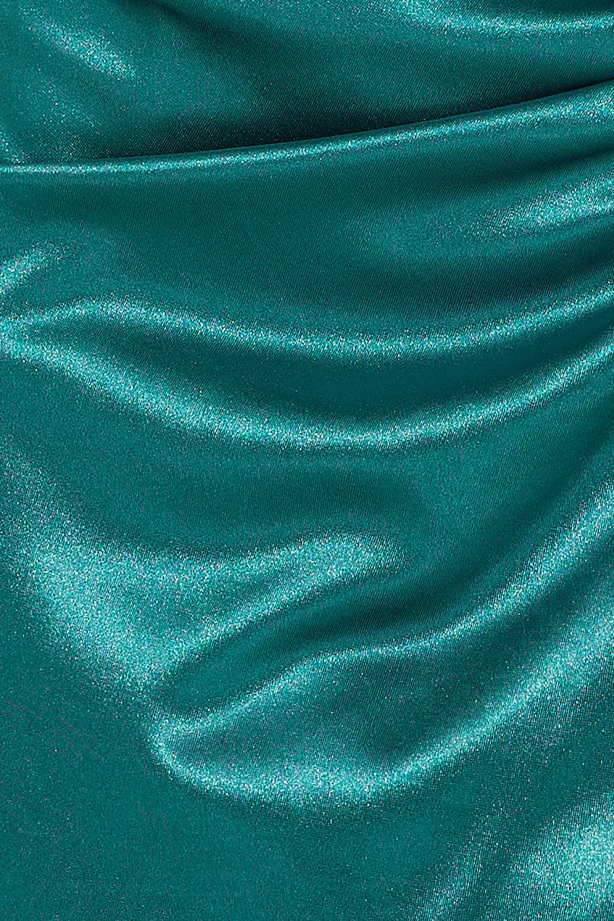 Hour Of Moonlight Halter Satin Midi Dress Green