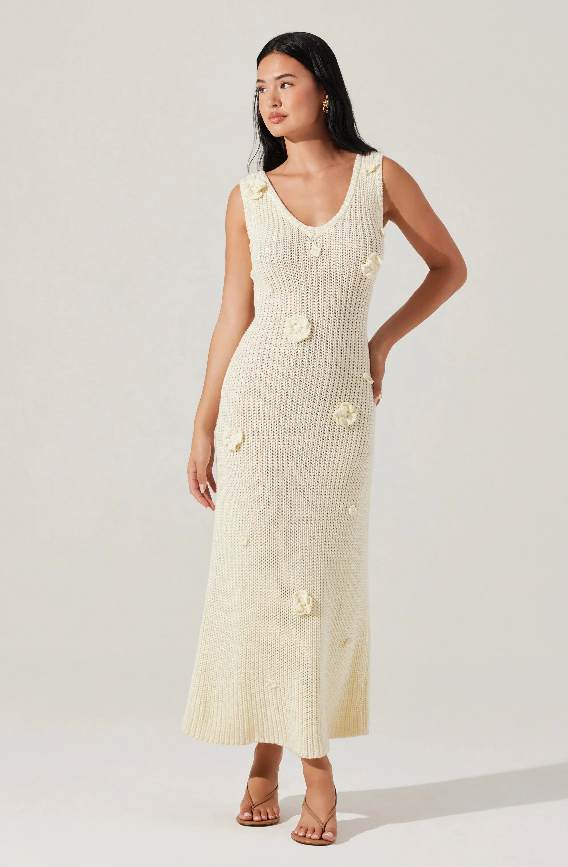 Ainhoa 3D Floral Sweater Dress