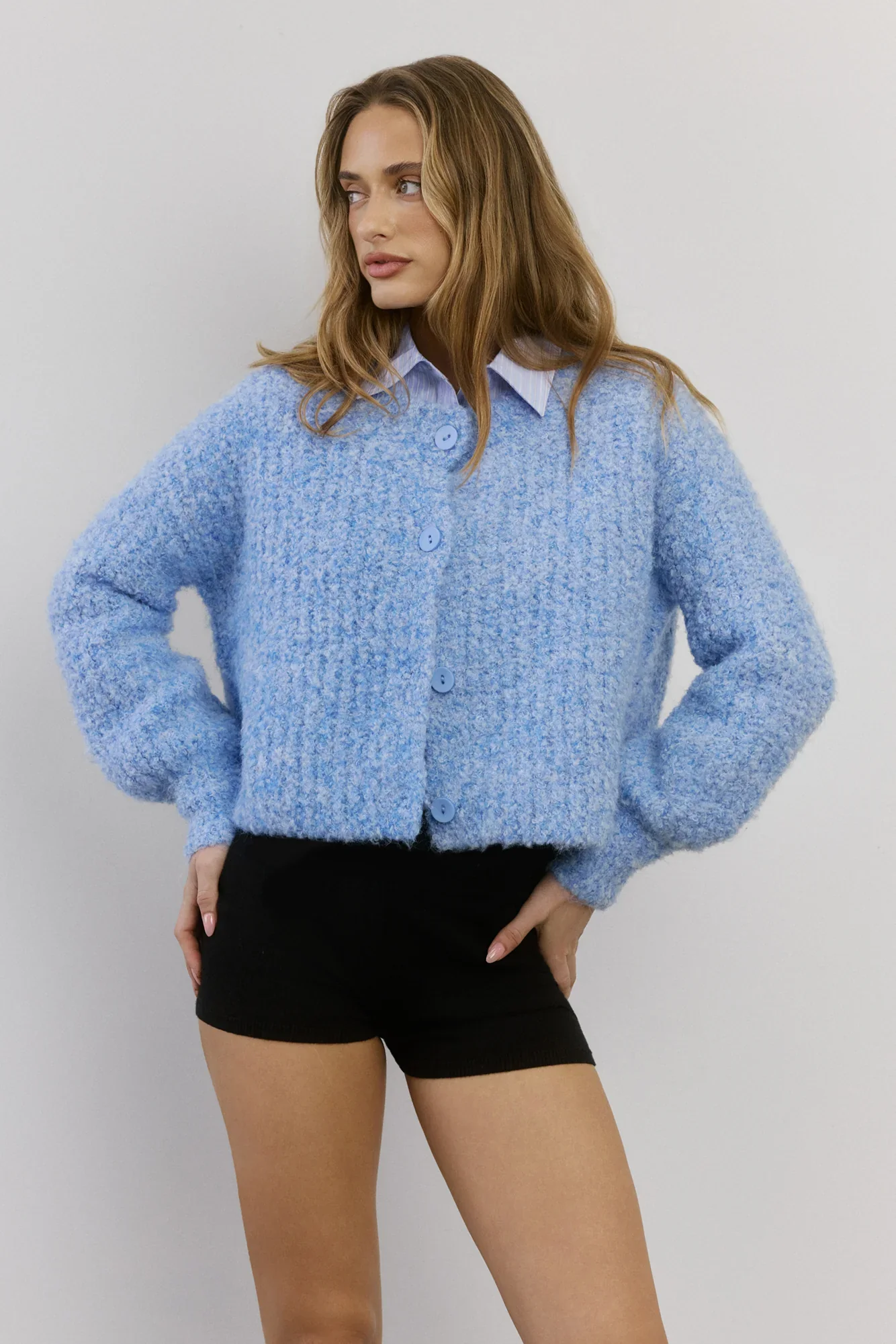 Ice Queen Knit Cardigan Blue