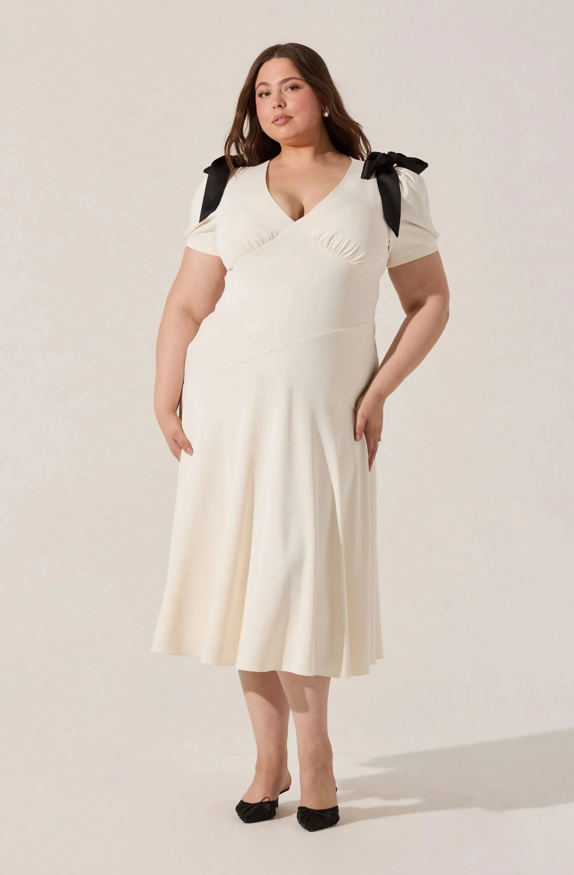 Ciela Bow Puff Sleeve Dress
