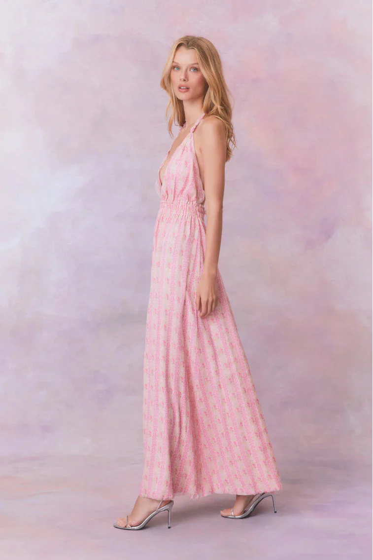 Love Fragrance Halter Maxi Dress