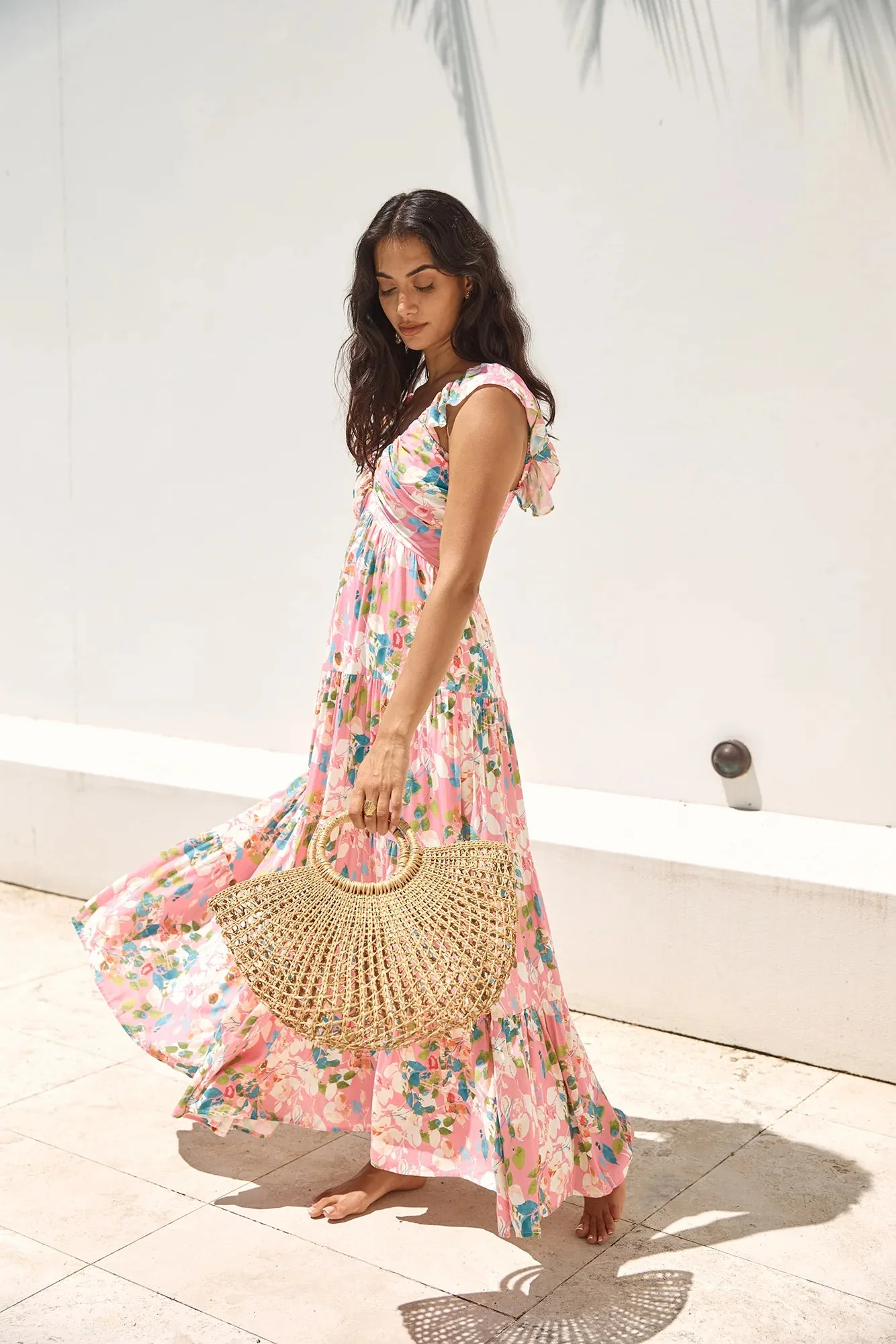 Blossoming Love Maxi Dress Pink