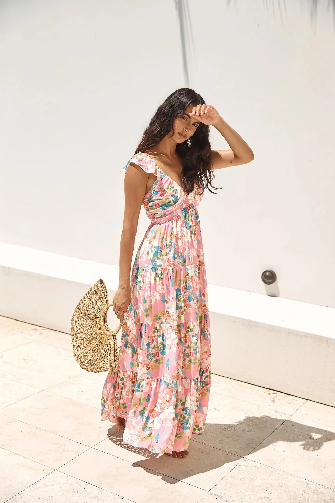 Blossoming Love Maxi Dress Pink