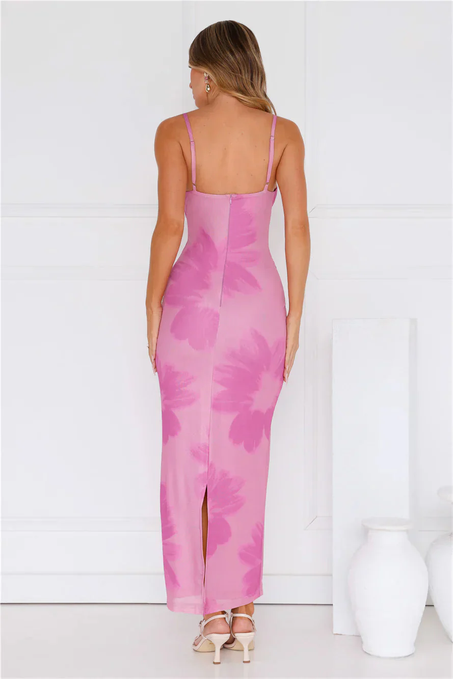 Amber Splendour Mesh Maxi Dress Purple