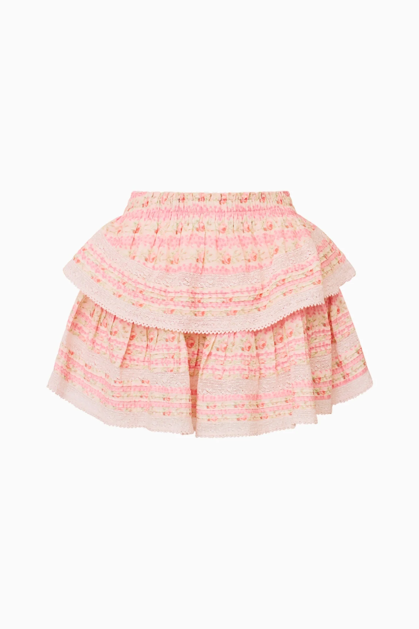 Ruffle Mini Fragrance Print Skirt