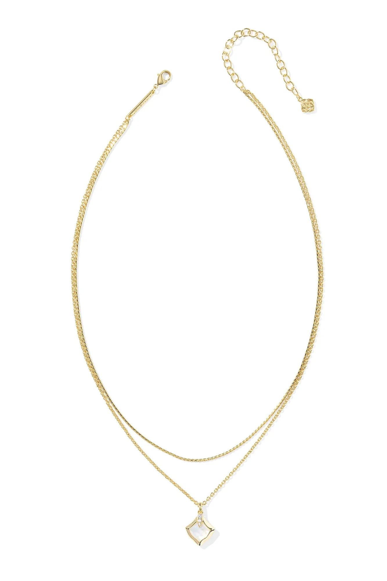 Joelle Gold Multi Strand Necklace Ivory Mother Of Pearl