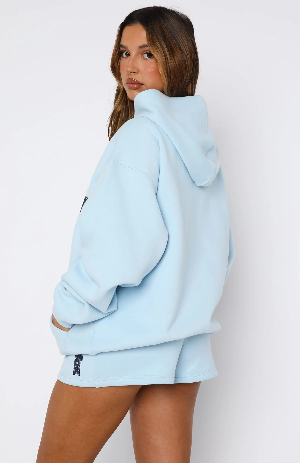 Ready To Go Zip Front Hoodie Baby Blue