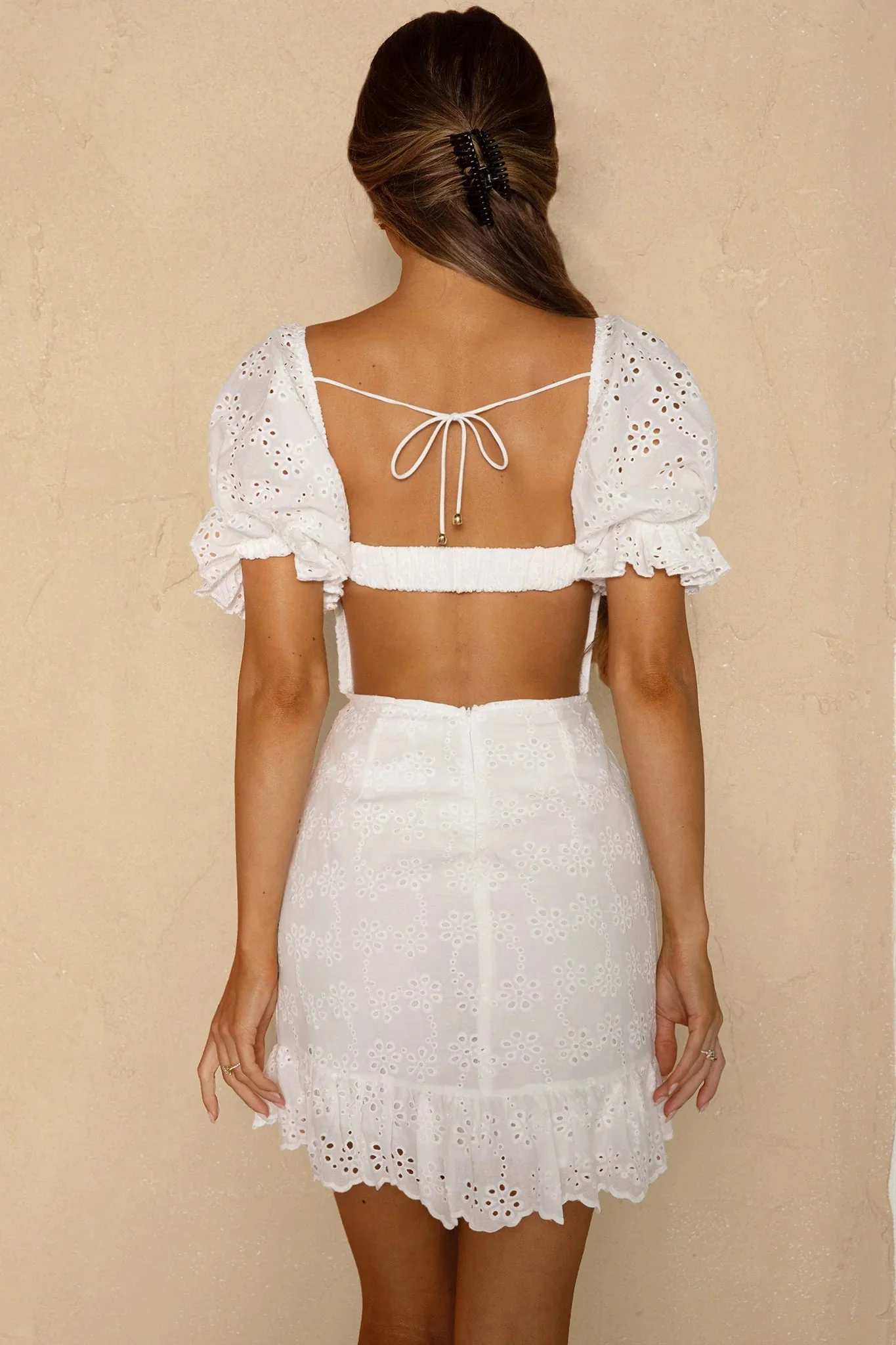 Julieta Puff Sleeve Mini Dress White