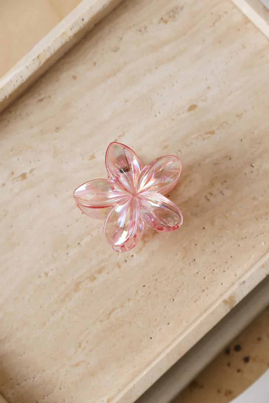 Island Girl Claw Clip Clear Pink