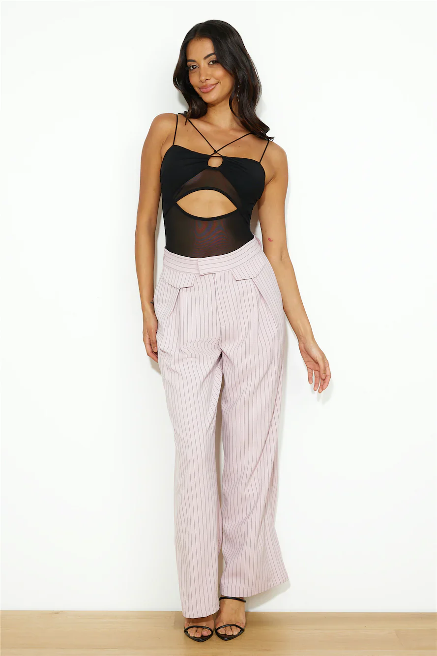 LIONESS NYC Pant Pink Pinstripe