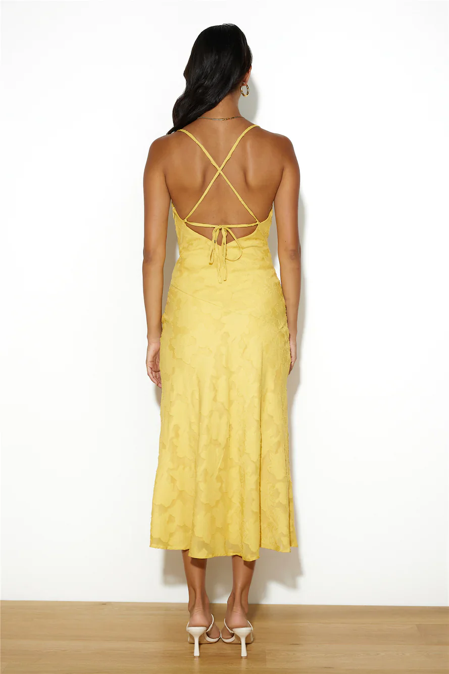 Into Spring Midi Dress Yellow