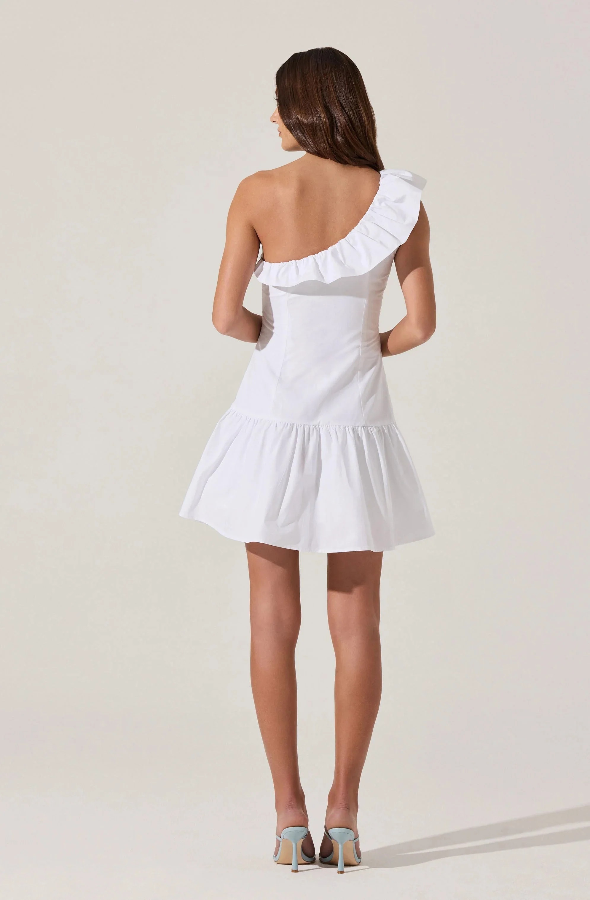 One Shoulder Ruffle Mini Dress