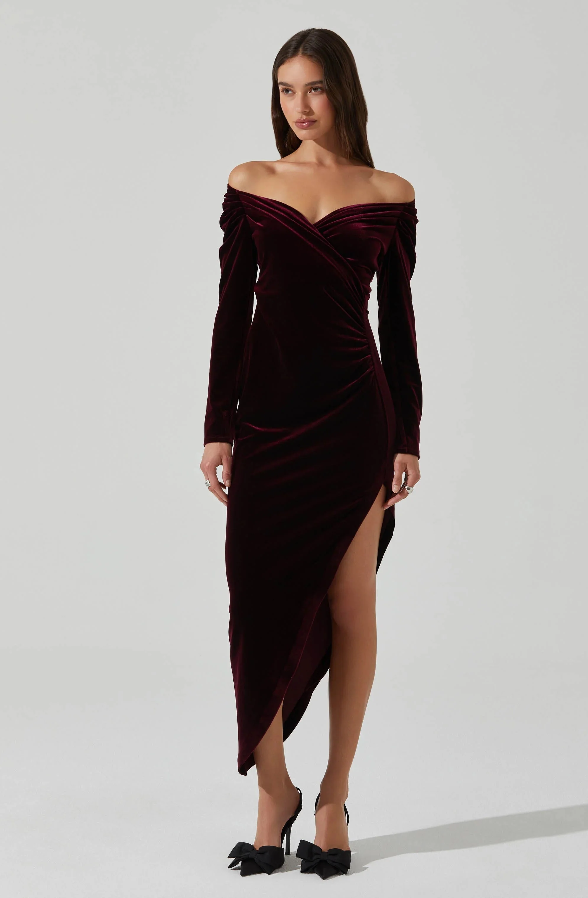 Sirica Velvet Off Shoulder Dress