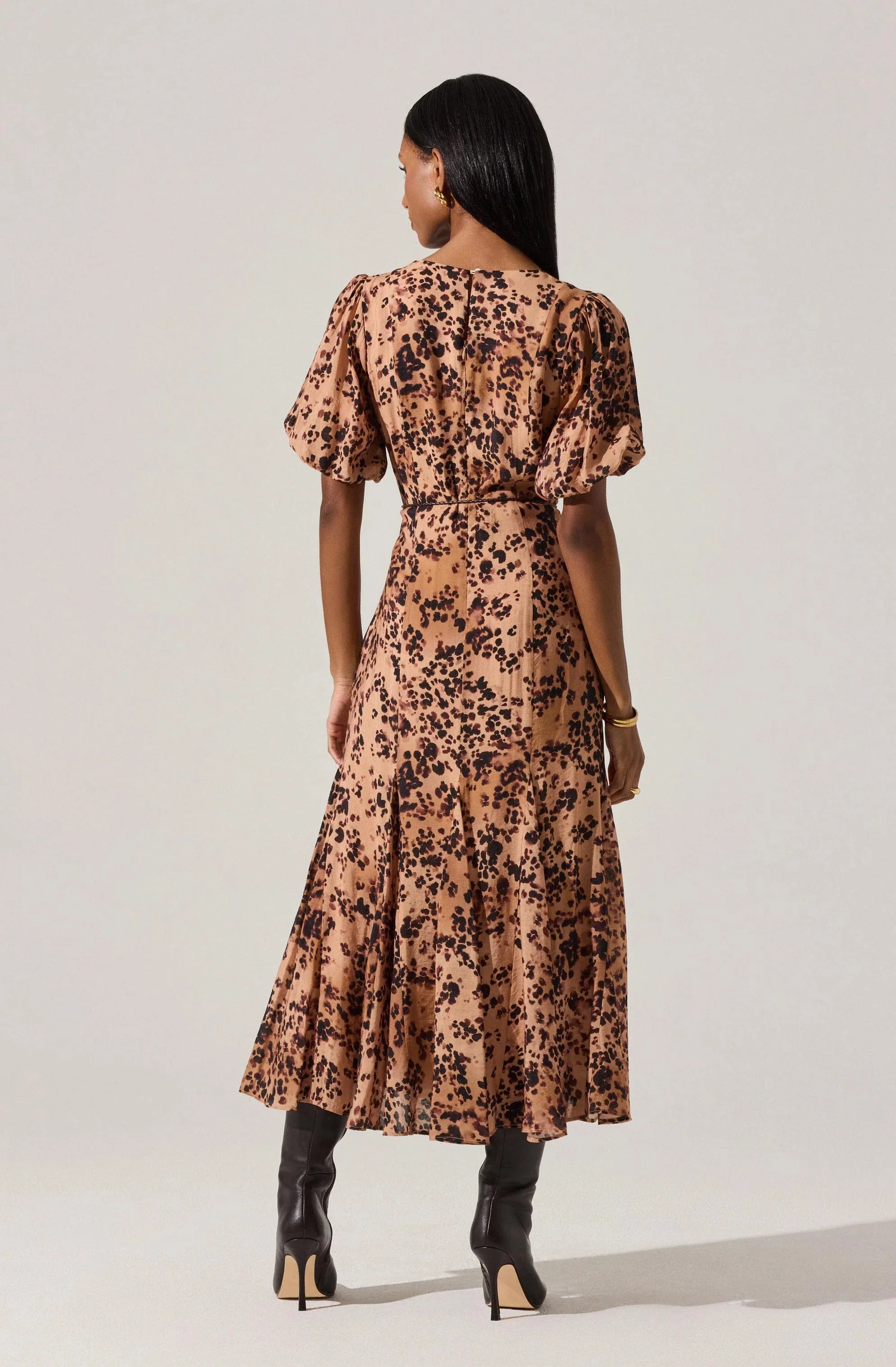 Lavena V-Neck Puff Sleeve Dress